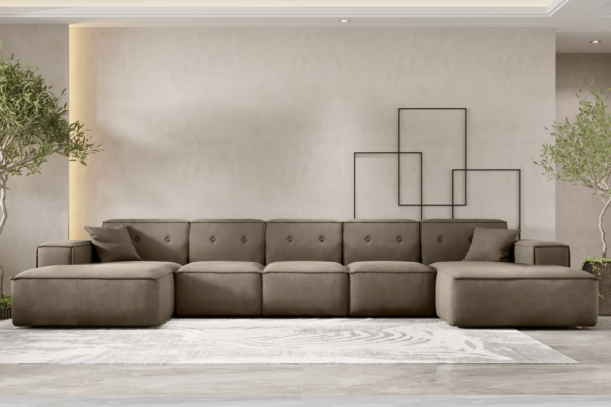 Ecksofa LUGA U XL Beige